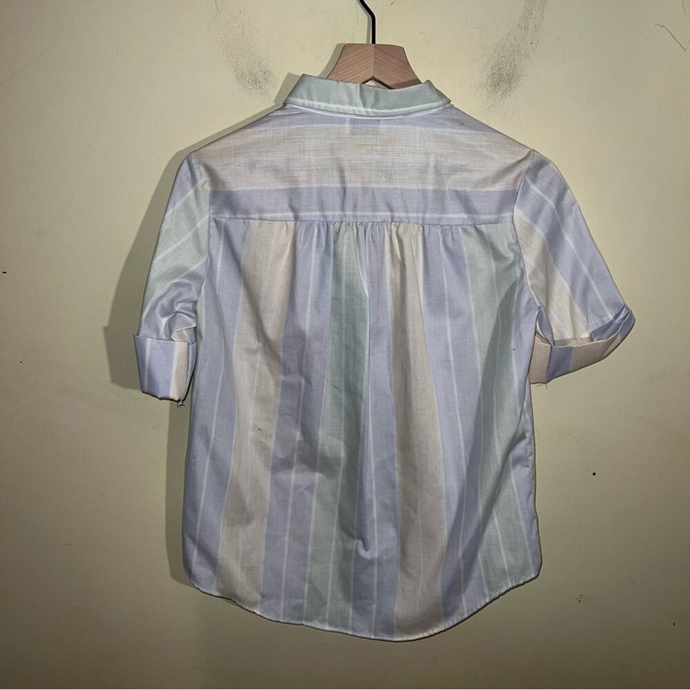 SQUARE ONE pastel button down collared shirt S - Picture 3 of 4